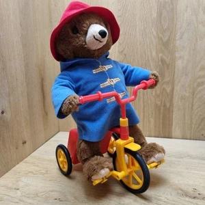 Paddington Bear Plush Toy Riding a Bike Musical 35cm Working - Picture 1 of 7