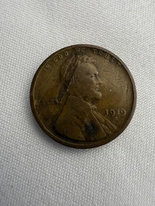 1919-S Lincoln Wheat Cent With A Detached Lamination Mint Error On Obverse - Picture 1 of 4