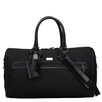 Bolso de Lona de Viaje Gucci 2 Vías Maleta Lona Negro 50x28x20cm Usado Japón Foto 1 de 4