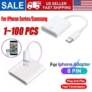 SD Card Adapter Camera Reader for iPad iPhone 6 7 8 Plus 11 12 15Pro X Xs Lot - Picture 1 of 26