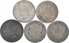 Lot of 5 Worse Than Cull Morgan or Peace $5 Face Bullion 90% Silver