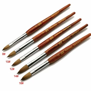 100% Kolinsky Sable RED WOOD Smoothy Acrylic Nail Brush Nail Art Beauty Tool G - Imagen 1 de 26
