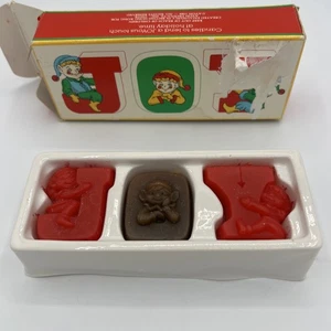 1984 Avon Joyous Message ELVES  Candles NEW OPEN BOX - Picture 1 of 15