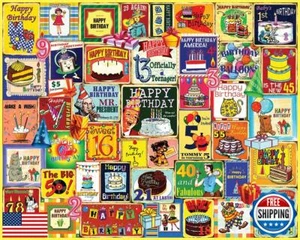 White Mountain Happy Birthday Gifts for Women and Men Fun 1000 Piece Puzzles - Picture 1 of 5