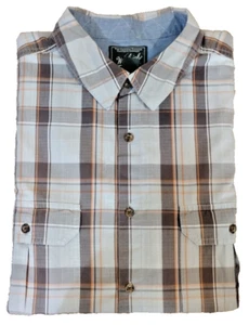 Woolrich Herren Kurzarm Hemd mit Knopfleiste braun hellbraun & orange kariert Gr. XXL - Bild 1 von 4