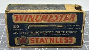 EMPTY BOX ONLY Winchester 30-30 Staynless Soft Point Ammo Box - Picture 1 of 6