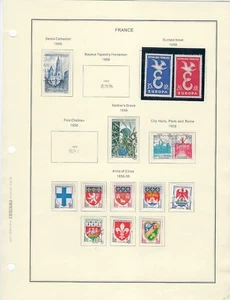 FRANKREICH ALBUMSEITE VON 1958-59 mit 13 Marken CV$6+ (FR263b)* - Bild 1 von 1