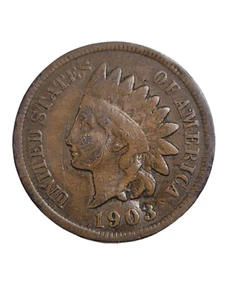 1903 - Cabeza de indio un centavo 1 centavo EE. UU. Moneda moneda VER FOTOS - Imagen 1 de 8