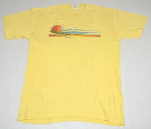 Vintage Animal Print T-Shirt Ebert Custom Size S/M 70s Egrets at Sunset Made USA - Picture 1 of 8