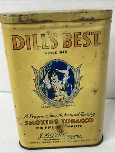 Vintage JG Dill's Best Vertical Tasca Tabacco Latta Pubblicità Richmond Va - Foto 1 di 21