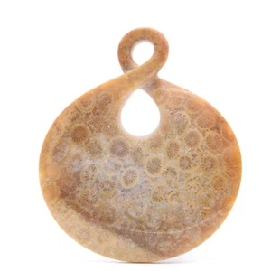 50mm Pendant Necklace Fossilised Coral Natural Handmade Healing Reiki - Picture 1 of 2