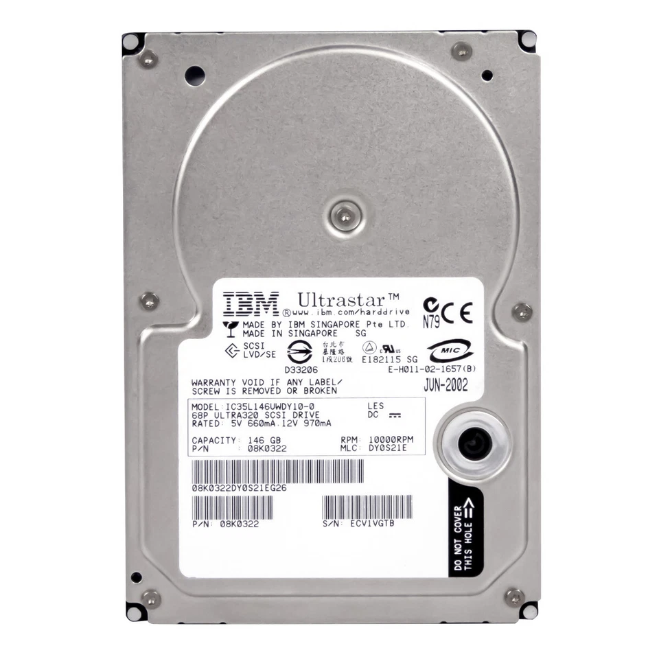 IBM 08K0322 146GB 10K 8MB SCSI U320 3.5'' IC35L146UWDY10-0 - Immagine 1 di 3