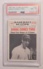 1961 Nu Card Scoops Baseball #467 Joe Dimaggio Dimag Comes Thru PSA 8 NM-MT