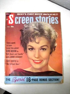 Screen Stories Magazine November 1958 Kim Novak Jimmy Stewart Tony Curtis - Picture 1 of 2
