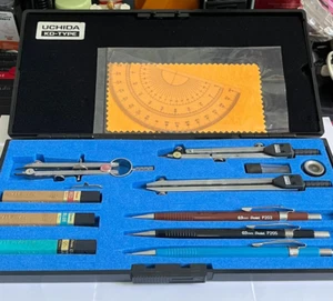 Vintage Uchida KD-SE Compass Drawing Set with Color lead Pencil - Picture 1 of 8