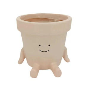 Resin Succulent Flower Pot Planter Sitting Funny Smile Face Head Plant Pot - Picture 1 of 12