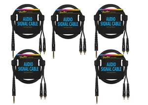 Câble audio 2x RCA vers 6.3mm monocylindre 6m Boston AC-271-600 noir 5 pièces - Photo 1/2