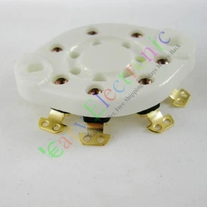 10pc 7pin Gilded Ceramic vacuum tube socket gold for 1625 audio Amp DIY guitar - Picture 1 of 4