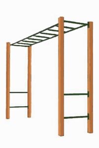 MONKEY BARS WITH 4 RUNGS - Green Climbing Cubby House Playground Equipment