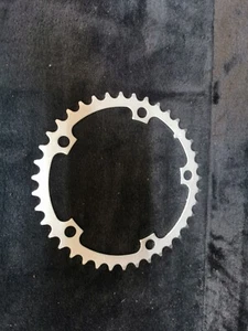 39 Tooth Aluminium Chainring 130 mm Silver 39-53 - Foto 1 di 5
