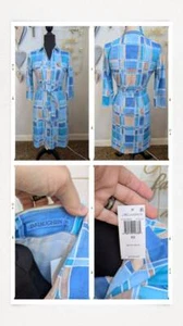 Neu mit Etikett J. McLaughlin Größe XS $ 238 3/4-Ärmel geometrisches Kleid mit Gürtel Brynn - Bild 1 von 2