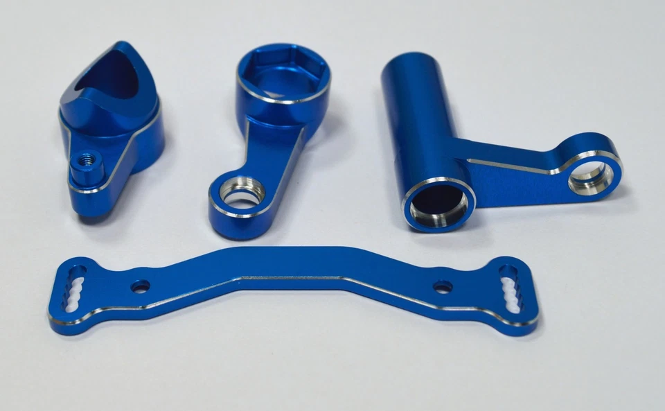 CNC Alloy Steering Bellcrank Kit Blue For Team Associated RC8B3 RC8B3e Dhawk - Image 1 of 1