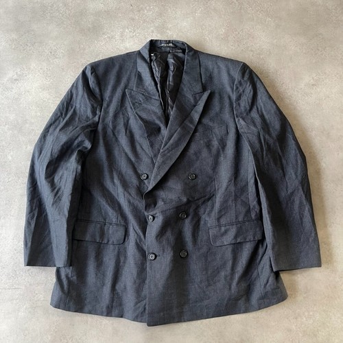 Burberrys Blazer Uomo 52" Designer Lana Doppiopetto Cappotto Vintage Grigio