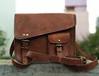 Messenger Shoulder Men Satchel Laptop School Briefcase Bag Dull Leather Vintage 