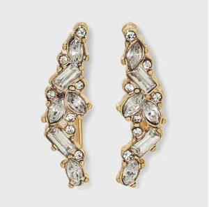 SUGARFIX by BaubleBar Crystal Cluster Ear Crawlers - Gold NWT - Bild 1 von 3