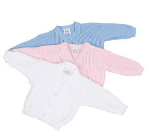 Pusteblume Baby dicke Strickjacke hochwertige Strickjacke blau weiß rosa NB 0-3 M - Bild 1 von 10
