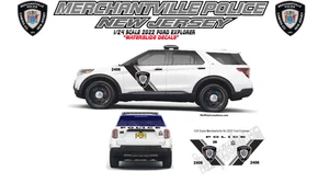 1/24 Scale Merchantville NJ police 2022 Motormax Fd Explorer Waterslide Decals - Picture 1 of 1