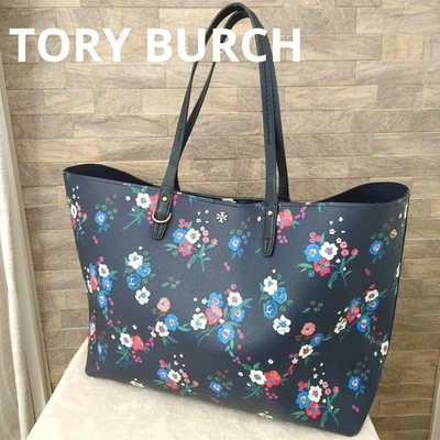 TORY BURCH Floral Navy Large Capacity Tote Bag Authentic - Image 1 of 4