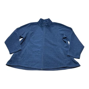 Athleta Stroll Fleece Full Zip Jacket Women’s 3X Blue Mock Neck Pockets - Picture 1 of 9