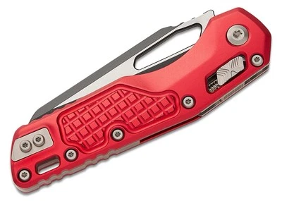 Microtech MSI Ram-Lok Red Aluminum, Black Plain Edge Blade - NEW - Image 1 of 2
