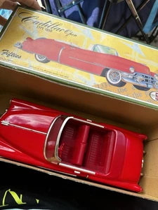 50's Fifties Cadillac Open 1950 TYPE Vintage Tin Toy  Car Made in Japan Red - Picture 1 of 13