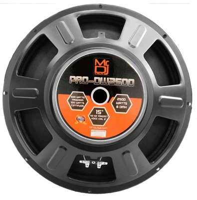 MR DJ PRODW2500 15" 2500W 40 Oz. Subwoofer Woofer Raw Universal PRO PA/DJ de 8 Ohms - Imagem 1 de 4