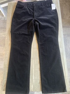 Kut from the Kloth Karen Baby Bootcut Corduroy Jeans in Black Size 16 W NWT NEW - Picture 1 of 8