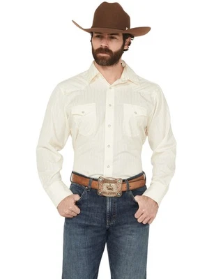 Camisa occidental a presión de manga larga tonal para hombre Wrangler - 75226TN Foto 1 de 4