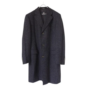 Aquascutum Wolle Seide Mischung Tweed Chester Mantel Navy Größe L 40 F/S - Bild 1 von 10