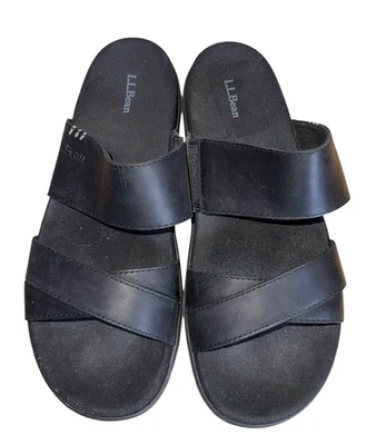 LL Bean WOMENS 7 M PRE-OWNED Go Anywhere Strap Sandals Leather All Day Comfort - Image 1 of 4