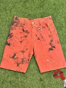 Pantalones Cortos Levi’s Jorts Para Hombre 36 Naranja Pintura Salpicaduras 569 - Imagen 1 de 10