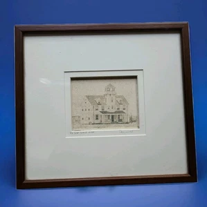 Early Light House Mohegan Bluff Block Island Rhode Island Signed Framed Sketch - Picture 1 of 5
