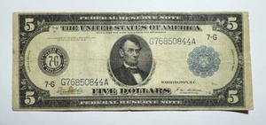 1914 $5 Federal Reserve Note, Chicago, Illinois - Picture 1 of 2