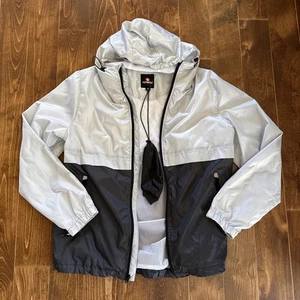 Vintage South Pole Herren Windbreaker Jacke Gr. M grau reflektierend Hoodie Y2K Hip Hop - Bild 1 von 9