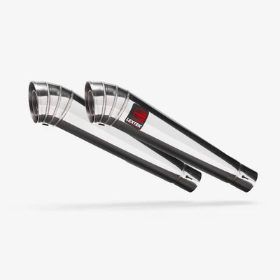 Lextek Stainless Steel MP4 2 x Polished 300mm Silencer Easy to Replace Rear NEW - Image 1 of 3