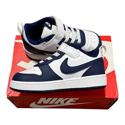 Nike Court Borough Low 2 Niño Pequeño Blanco Señal Azul BQ5453-107 Zapatilla NUEVA Foto 1 de 4