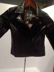 Giacca Ecopelle Nera Motociclista Vecchia Marina Militare Bambino Taglia 5 - Foto 1 di 5