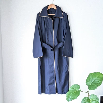 Abrigos Largos LANVIN Paris Vintage Talla 40 Frontal Mosca Azul Marino Hecho en Italia Foto 1 de 4