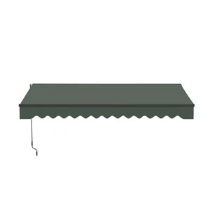 Aleko einziehbare Terrasse 13 x 10 Fuß Markise grün Baldachin schwarzes Gestell - Bild 1 von 12