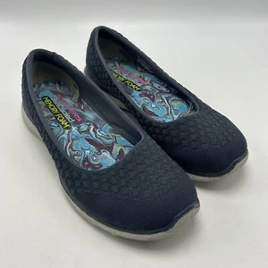 Skechers Flats Womens 6.5 M Microburst Slip On Shoes 23312 Black Comfort Casual - Picture 1 of 9